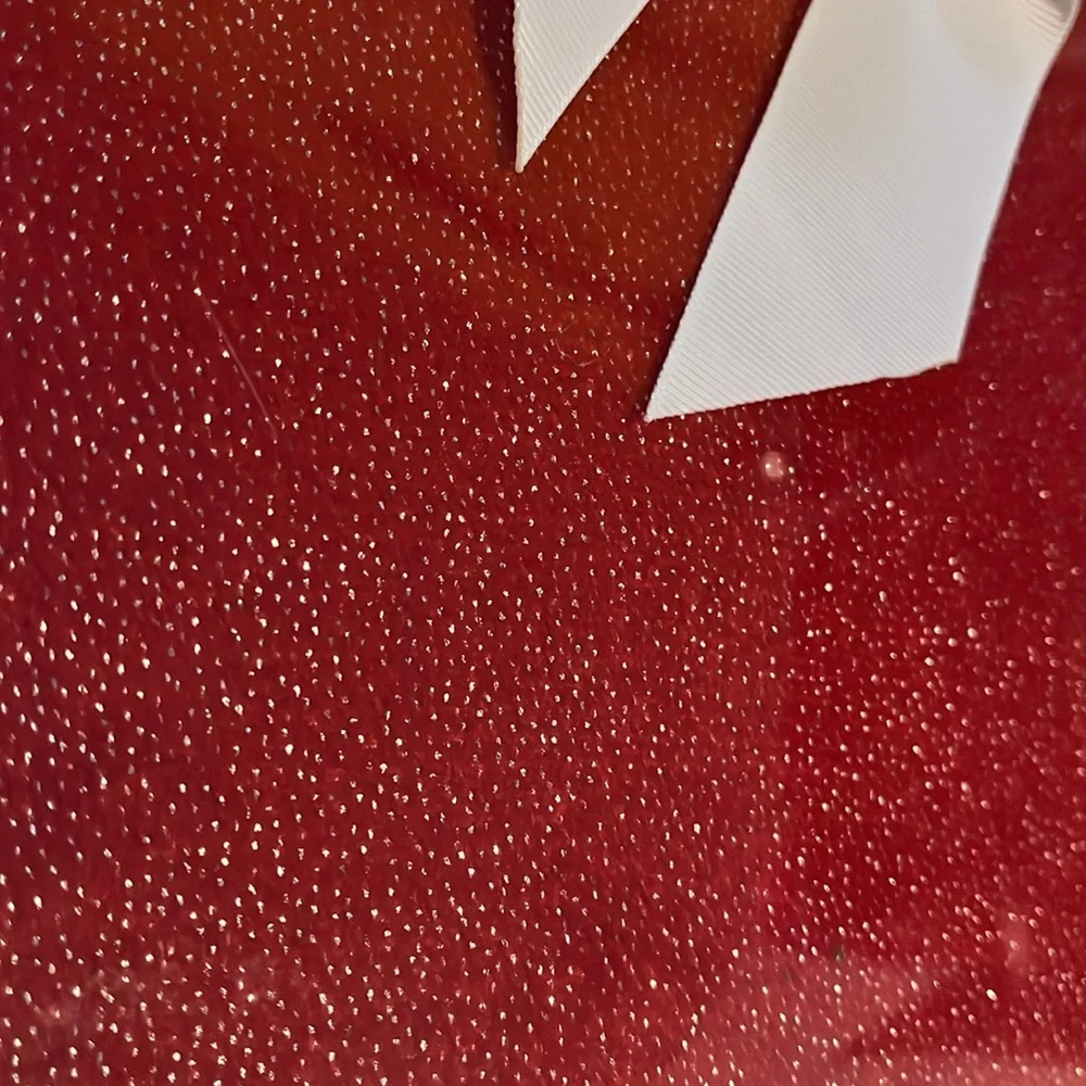 NWOT red sparkly Christmas baby blanket MERRY wooden letters